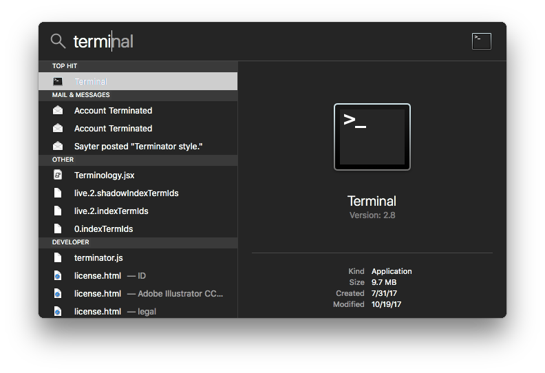 How to find macOS Terminal